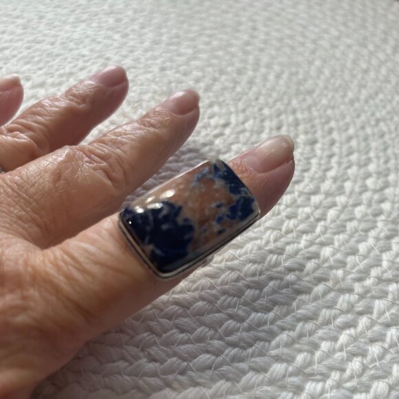Beautiful SODALITE Handmade Sterling 925 Ring Size 8 #877D - Picture 3 of 3
